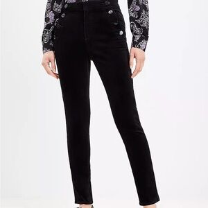 Loft Dark Navy Blue Button-Detail Women's Pants NWT